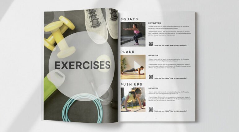 Fitness ebook template Canva