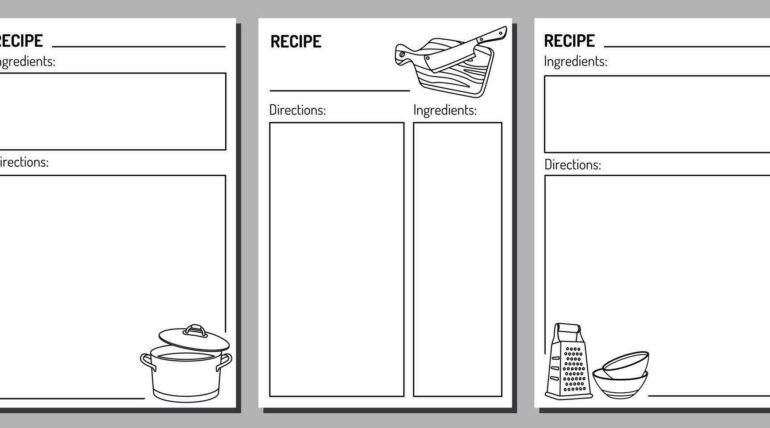 Recipe book template PDF free